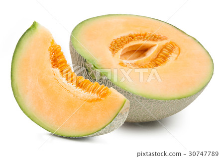 Orange cantaloupe melon isolated Orange cantaloupe melon isolated 30747789