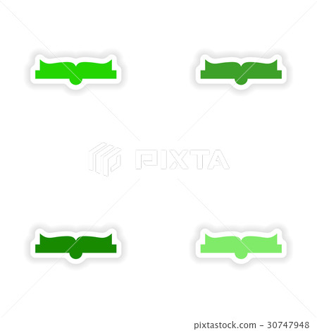 assembly realistic sticker design on paper open 30747948