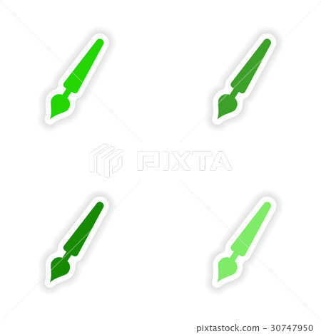 assembly realistic sticker design on paper pen assembly realistic sticker design on paper pen 30747950