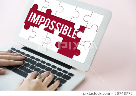 Impossible word puzzle pieces graphic 30748773