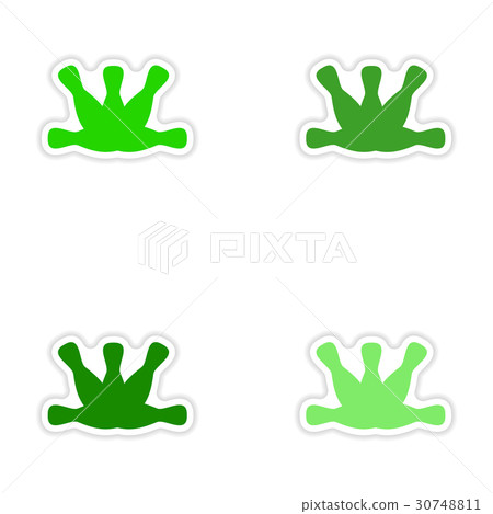 assembly realistic sticker design on paper bowling 30748811