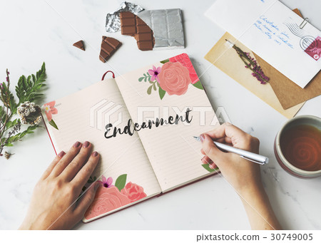 Love Fondness Flower Boarder Card Concept 30749005