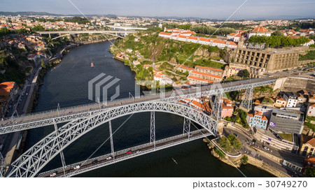 Aerial view of Porto old town and bridge dom luis Aerial view of Porto old town and bridge dom luis 30749270