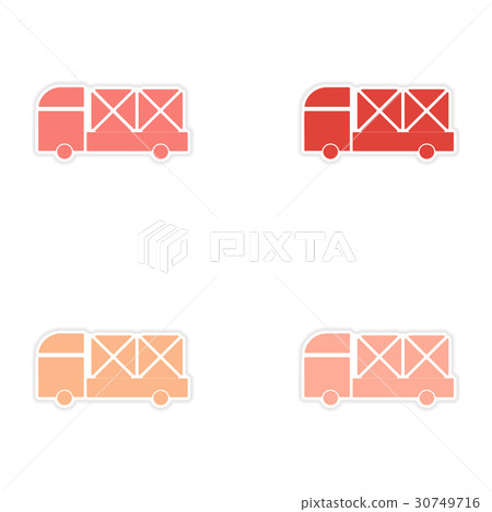 assembly realistic sticker design on paper car 30749716
