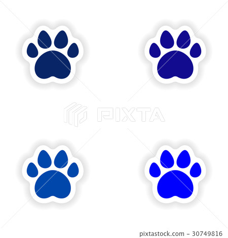 assembly realistic sticker design on paper traces 30749816