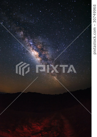 Milky way galaxy with stars over moutain  30749968