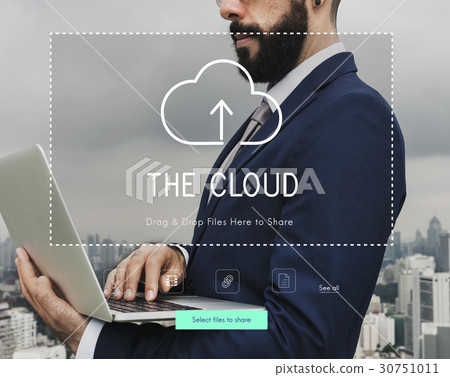 People Using Technology Digital Device with Cloud Computing Icon Graphic People Using Technology Digital Device with Cloud Computing Icon Graphic 30751011