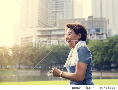 Senior Woman Run Exercise Strength 30751353