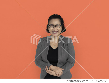 Asian Business Woman Hands Together Smiling 30752597