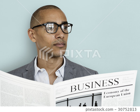 Business Man Reading Newspaper Concept Business Man Reading Newspaper Concept 30752813