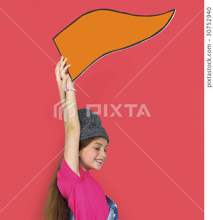 Little Girl Holding Board Concept 30752940