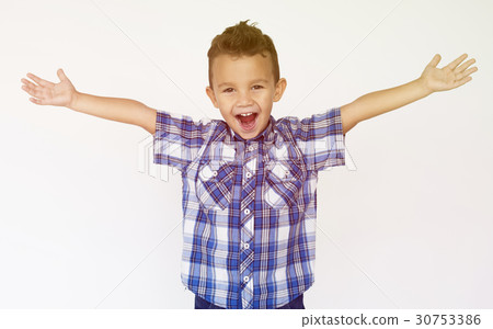 Boy Happiness Smiling Cheerful Gesture 30753386