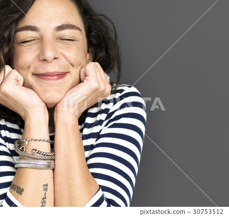 Woman Smile Emotion Expression Studio Portrait Woman Smile Emotion Expression Studio Portrait 30753512