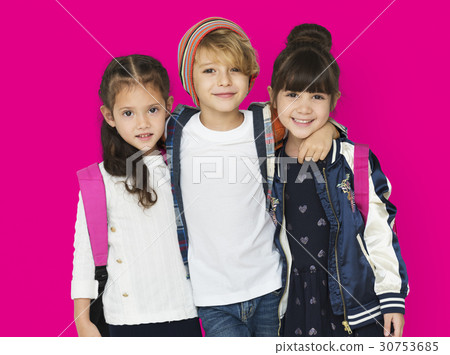 Happiness group of cute and adorable students are back to school 30753685
