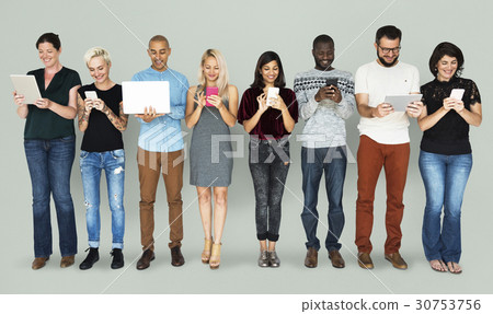 Group of Diverse People Using Digital Devices - Stock Photo [30753756 ...