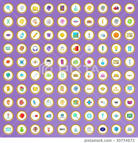 100 human intelligence icons set in cartoon style 100 human intelligence icons set in cartoon style 30754872