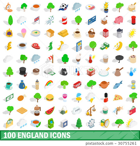 100 england icons set, isometric 3d style 100 england icons set, isometric 3d style 30755261