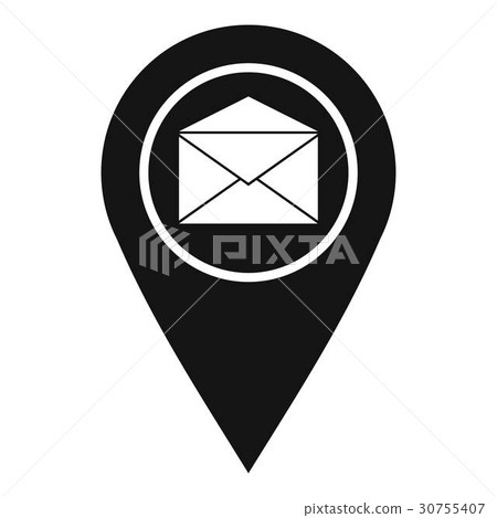Marker location with envelope sign icon 30755407