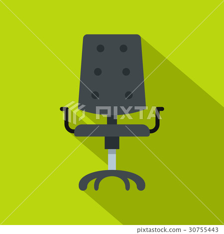 Black office chair icon, flat style 30755443