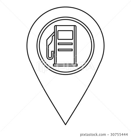 Map pin pointer with gas station sign icon 30755444