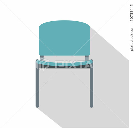 Blue office metal chair icon, flat style Blue office metal chair icon, flat style 30755445