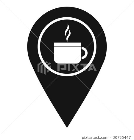 Map pin location with tea or coffee cup sign icon 30755447