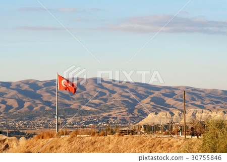 Turkish flag on the mountain 30755846