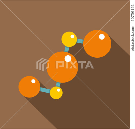 Abstract orange and yellow molecules icon 30756161
