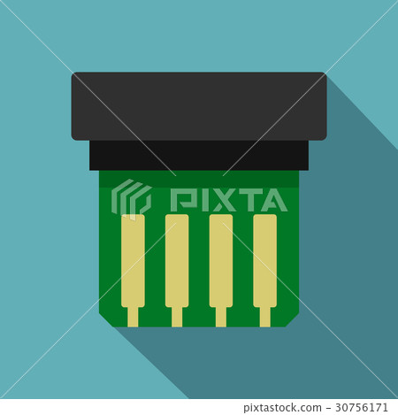 Electronic circuit board icon, flat style Electronic circuit board icon, flat style 30756171