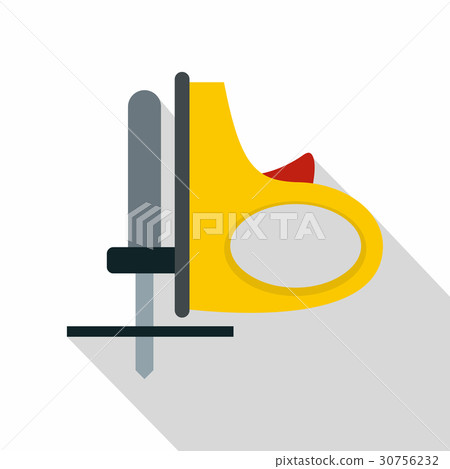 Yellow cordless reciprocating saw icon, flat style Yellow cordless reciprocating saw icon, flat style 30756232