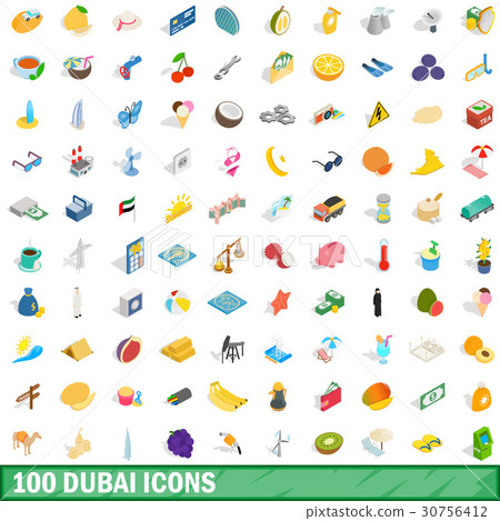 100 dubai icons set, isometric 3d style 100 dubai icons set, isometric 3d style 30756412
