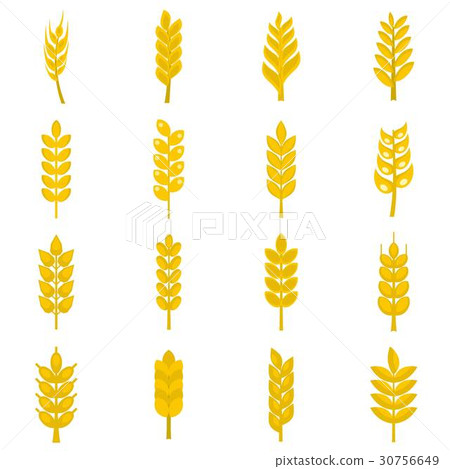 Ear corn icons set in flat style 30756649