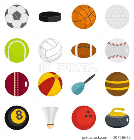 Sport balls icons set in flat style 30756672