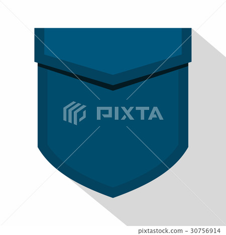 Blue pocket with valve icon, flat style - Stock Illustration [30756914 ...