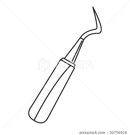 Dentist hook probe icon, outline style 30756916