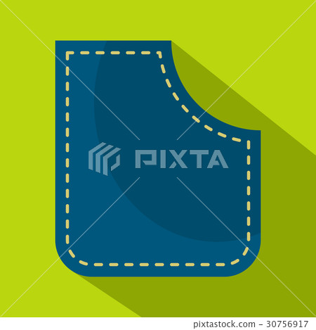 Blue pocket icon, flat style 30756917