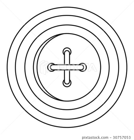 Sewing button with a thread icon, outline style Sewing button with a thread icon, outline style 30757053