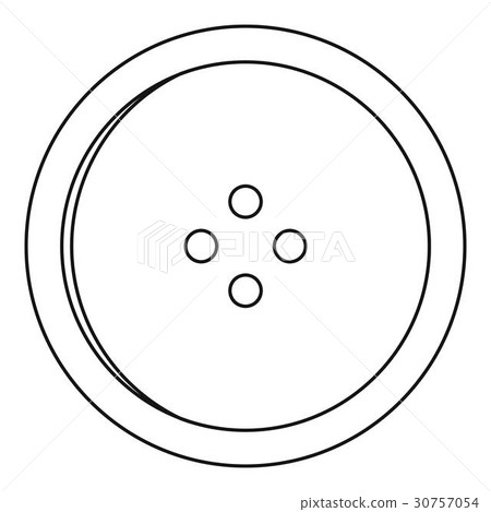 Dress round button icon, outline style 30757054