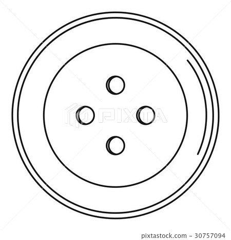 Sewing button icon, outline style Sewing button icon, outline style 30757094