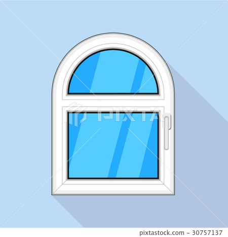 Arched window icon, flat style 30757137