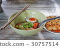 Dry noodles with meat balls 30757514