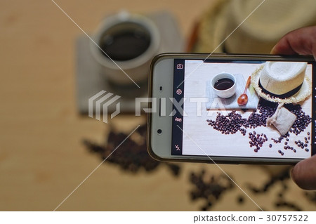 Coffe ,Cofee Bean on table 30757522