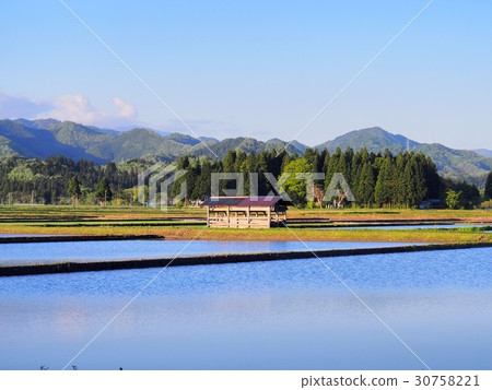 稻田風景與小屋的 30758221