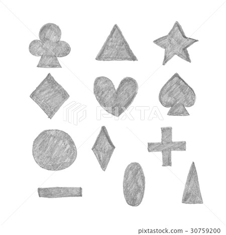 Handwritten symbols with pencils Various illustrations set 30759200