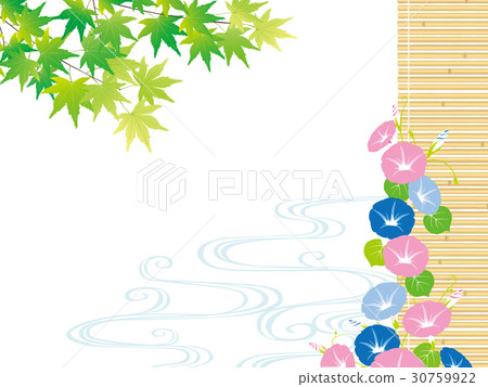 Summer background illustration blue maple morning glory Summer background illustration blue maple morning glory 30759922