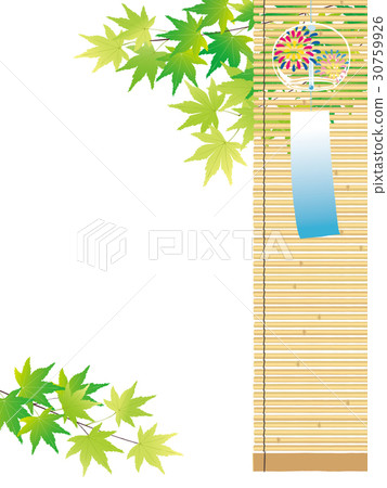 夏天背景例證藍槭和風鈴 30759926