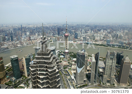 中國上海浦東金茂大廈東方明珠塔 30761370