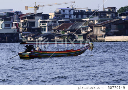 Long-tail boats in Chao Phraya river in Thailand Long-tail boats in Chao Phraya river in Thailand 30770149