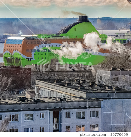 Green cruise liner 30770609