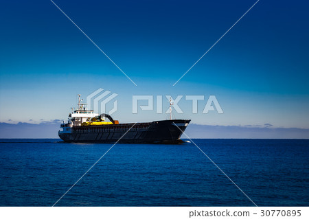 Black cargo ship Black cargo ship 30770895